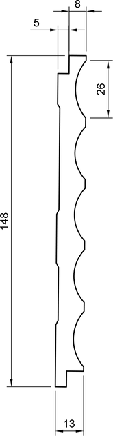 LISTELLATO IN POLIMERI BIANCO - SERIE GEOMETRIC WAVE MODELLO JC1077