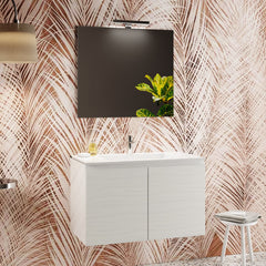 MOBILE BAGNO SOSPESO CON SPECCHIERA E LAVABO INTEGRATO MODELLO DARIA 90CM