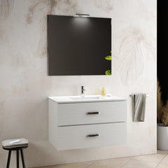 MOBILE BAGNO SOSPESO CON SPECCHIERA E LAVABO INTEGRATO MODELLO SIMONA 90CM