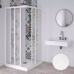 BOX DOCCIA ANGOLARE IN ACRILICO EFFETTO A BOLLE MODELLO ACRIL H.190