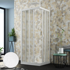 BOX DOCCIA ANGOLARE IN ACRILICO EFFETTO BOLLE MODELLO SKIPPER VELA H.185