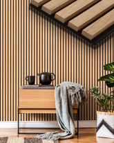 PANNELLO MURALE ACUSTICO IN LEGNO DURO POLIMERO